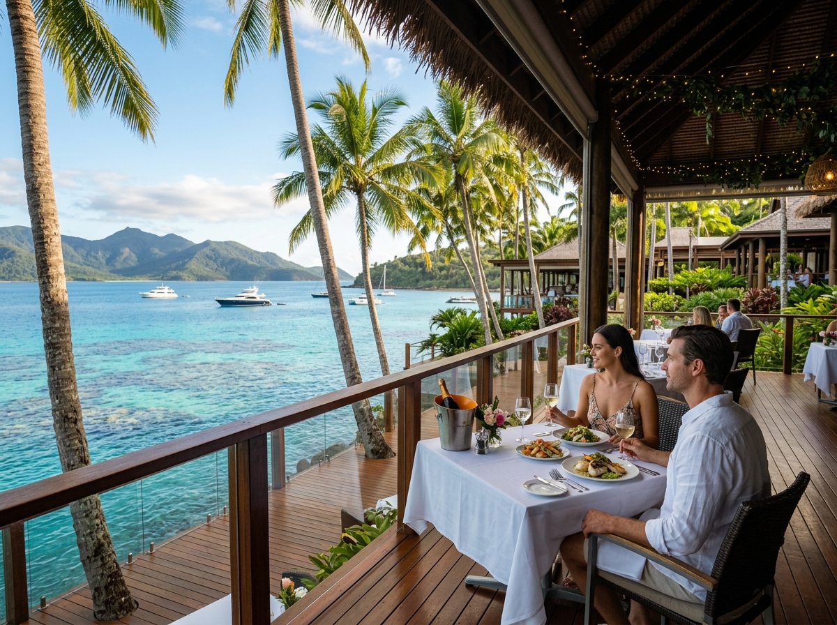 Waterfront tropical dining near the Great Barrier Reef